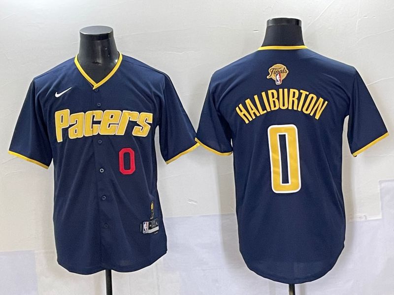 Men 2025 Indiana Pacers #0 Haliburton Blue Joint Name NBA Jersey style 22->->NBA Jersey